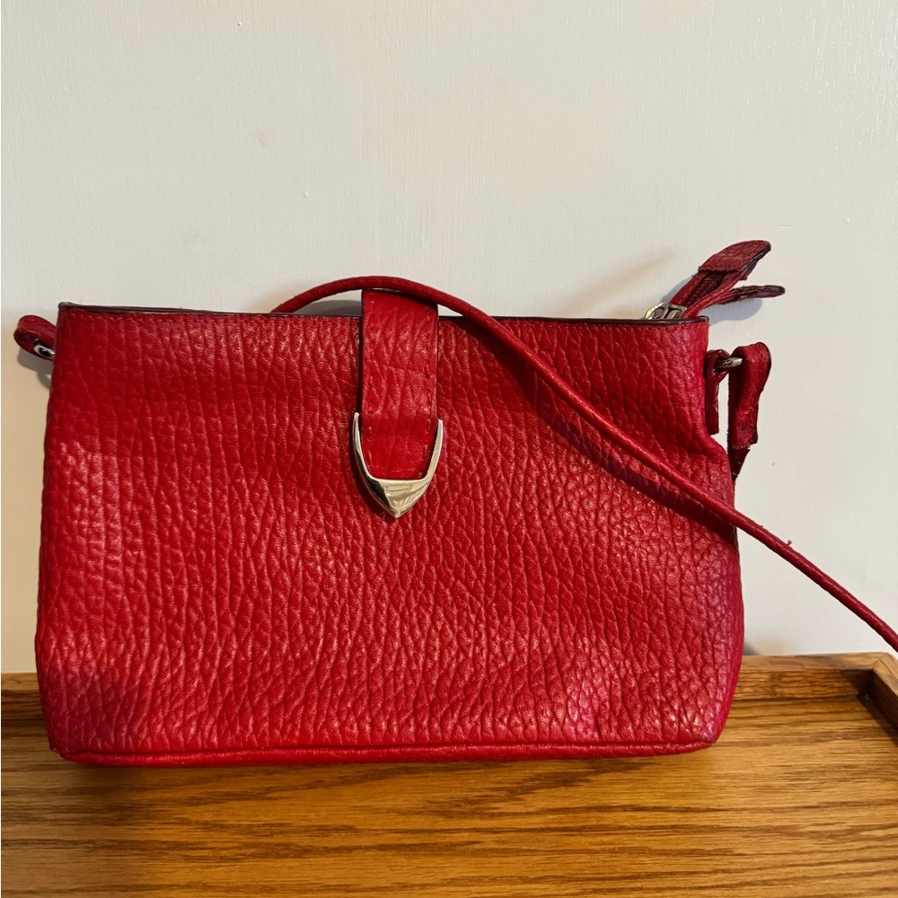 Leather Hidesign Red Crossbody Bag